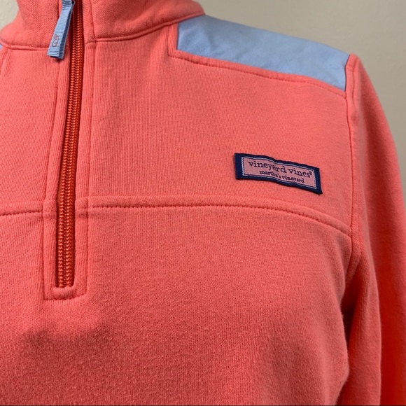 Vineyard Vines Quarter Zip Pullover Pink/Blue S - Picture 2 of 9